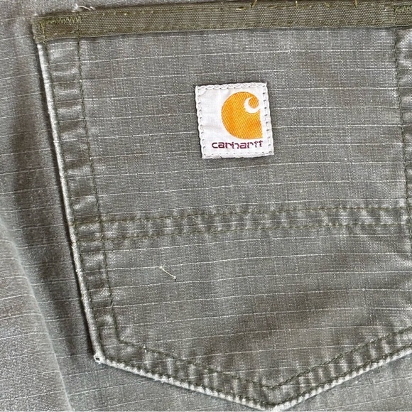 Carhartt 36/34 Green RipStop Double Knee Workout Pants - Picture 7 of 11